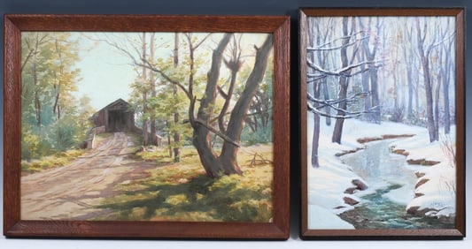 TWO A.J. FAAS LANDSCAPE PAINTINGS