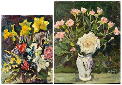 TWO GEORGE GACH STILL LIFE PAINTINGS