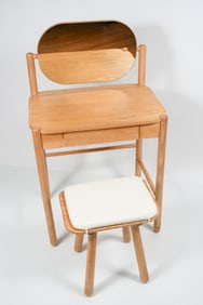 CONTEMPORARY ASH VANITY & STOOL