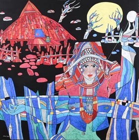 HE DEGUANG SERIGRAPH “LADY WITH THREAD”