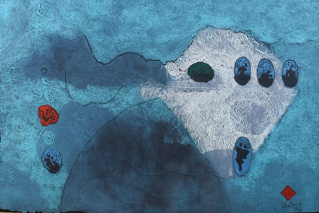 LARGE LEBEDANG LITHOGRAPH “GRAND PAYSAGE NOIR”: LEBADANG, (Vietnamese, 1922-2015): “Grand Paysage Noir”, Lithograph, 25” x 40”, pencil signed lower right, numbered 42/180, framed, 38” x 50.75”.