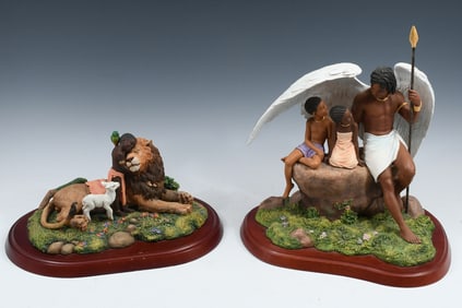 2 PC. THOMAS BLACKSHEAR EBONY VISIONS FIGURINES