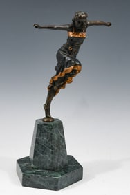 BRONZE DECO DANCER