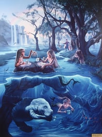 LARGE LIMITED EDITION JIM WARREN MERMAIDS PRINT