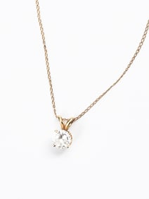 14K .GOLD 43 CT. DIAMOND SOLITAIRE PENDANT