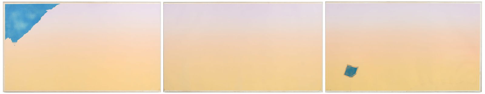 JOE GOODE ABSTRACT TRYPTICH LITHOGRAPH: GOODE, Joe, (American, b. 1937): Each panel measures 24” x 32”, pencil signed and numbered 63/75.