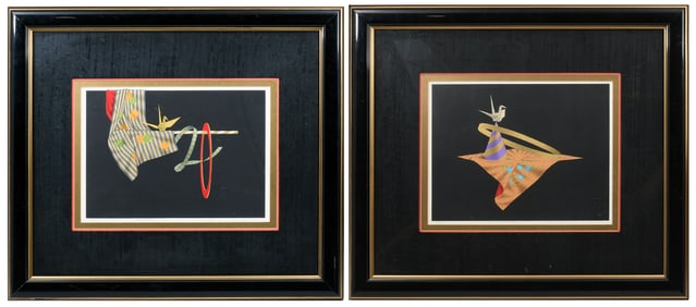 TWO SHUJI WAKO JAPANESE LITHOGRAPHS