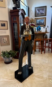 NEARLY LIFESIZE HOWARD GARNITZ BUTLER SCULPTURE