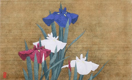 KAZUTOSHI SUGIURA JAPANESE FLORAL SILKSCREEN