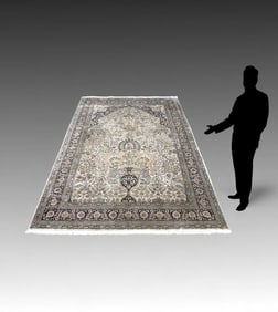 ESTATE ORIENTAL CARPET BIRDS FOLIATE CREME/BLACK