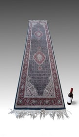 PERSIAN TABRIZ DESIGN HAND-KNOTTED WOOL RUNNER
