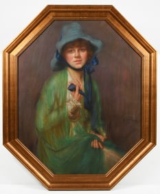 PASTEL PORTRAIT OF A WOMAN BY PIERRE TARTOUE