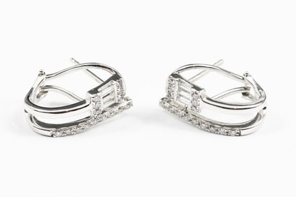 14K WHITE GOLD DIAMOND EARCLIPS