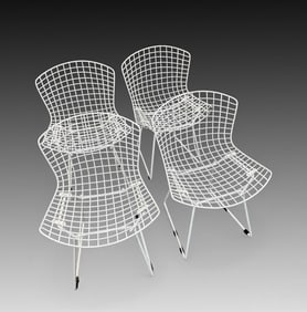 4 BERTOIA WIRE CHAIRS FOR KNOLL