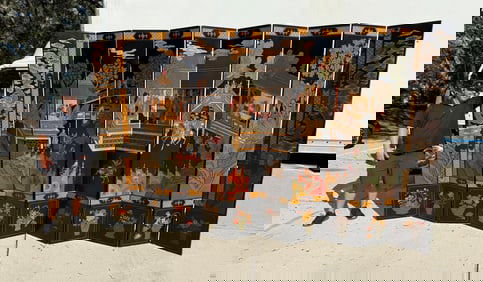 10 PANEL CHINESE LACQUERED COROMANDEL SCREEN