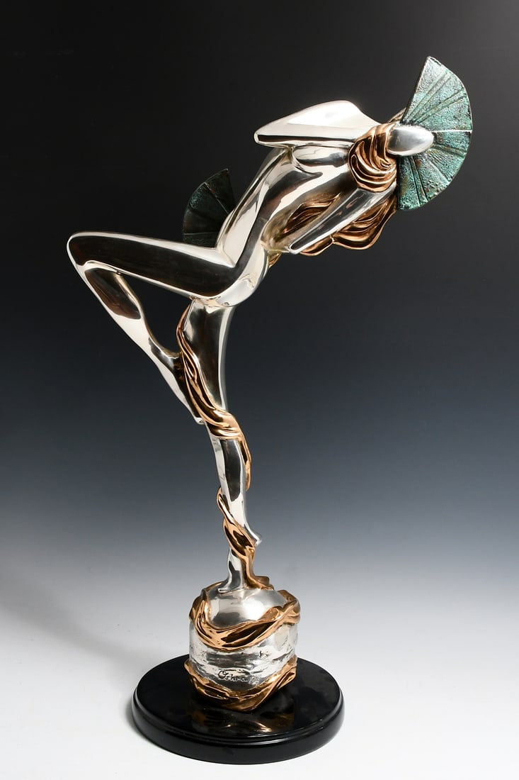 .925 SILVER-CLAD D'ARGENTA DANCING WOMAN SCULPTURE (1 of 8)