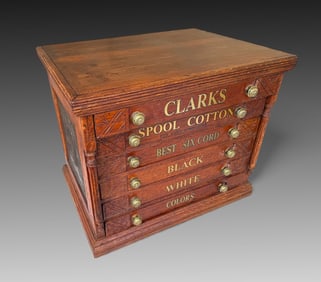 CLARK’S SPOOL COTTON OAK STORE CABINET