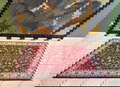 PERSIAN HAMADAN DESIGN HAND-KNOTTED WOOL RUG