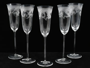 5 ROSENTHAL VERSACE ARABESQUE CHAMPAGNE GLASSES