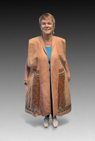 SUEDE VEST/COAT WITH MIDDLE EASTERN MOTIF