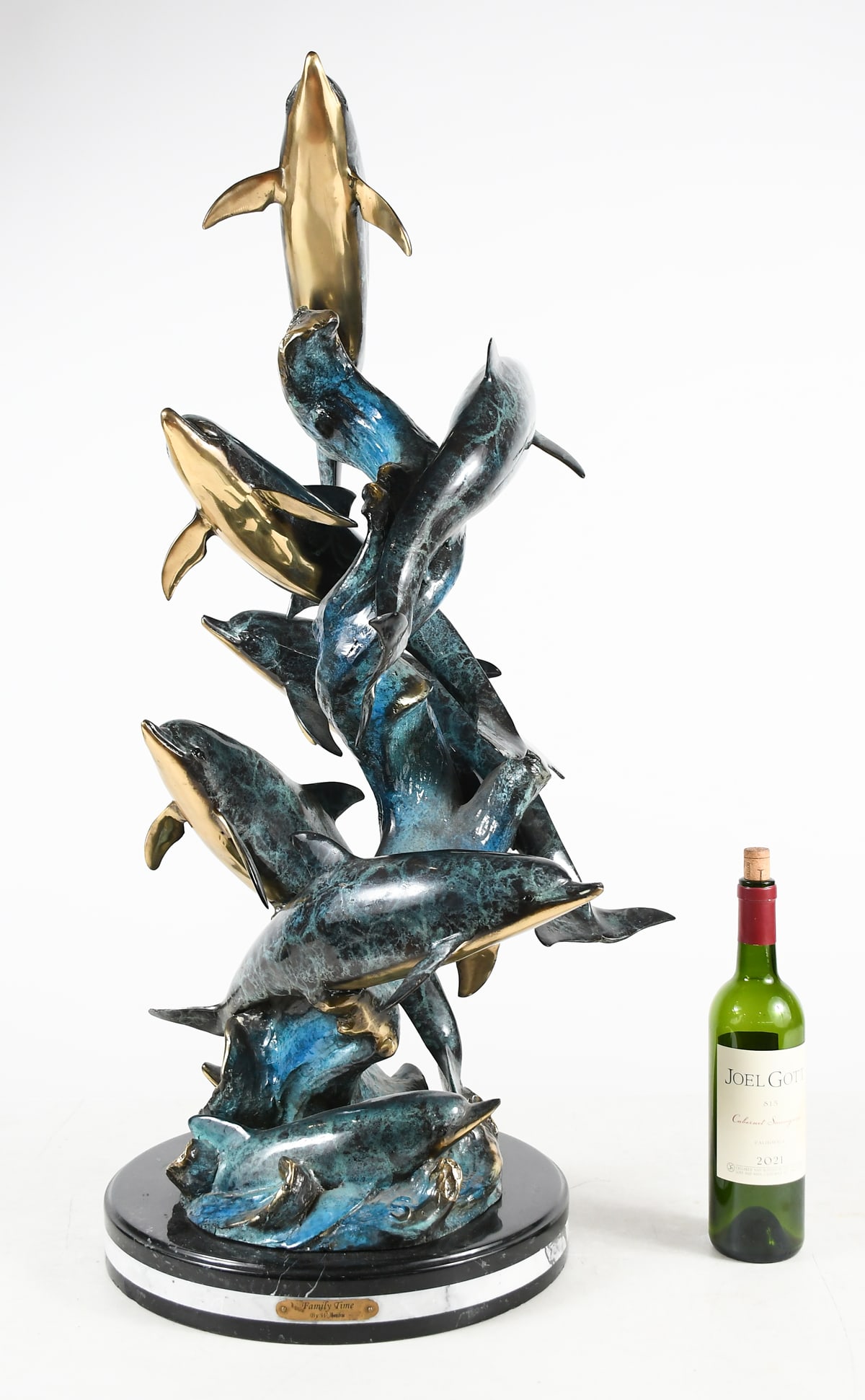 LARGE WILLIAM ARIBU LEAPING DOLPHIN BRONZE (1 of 6)