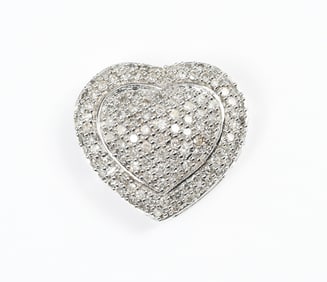 14K 1.00 CTW HEART SHAPED DIAMOND PENDANT