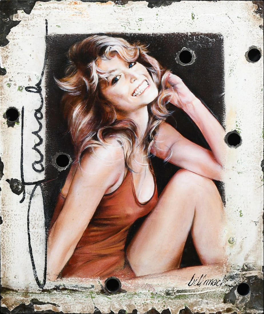 BILL MACK FARAH FAWCETT ORIGINAL PAINTING ON HOLLYWOOD SIGN (1 of 7)
