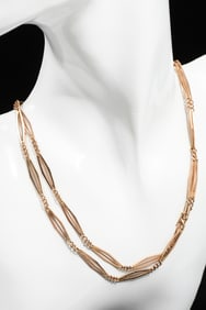 14K GOLD NAVETTE LINK CHAIN NECKLACE