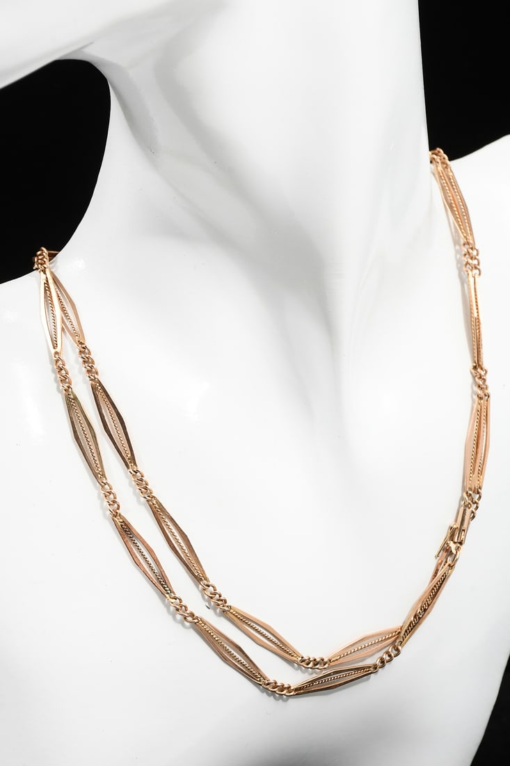 14K GOLD NAVETTE LINK CHAIN NECKLACE (1 of 4)