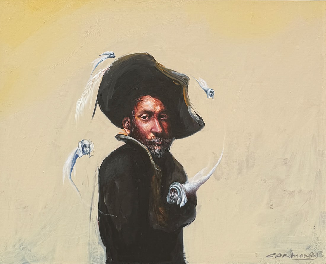 WILLIAMS CARMONA “TODO MAIS PARSIGUE" PAINTING: CARMONA, Williams, (Puerto Rican, b. 1967): "Todo Mais Parsigue", Acrylic/Canvas, 16" x 20", signed lower right, signed and titled verso, fine custom framing, 22.5" x 26.5".