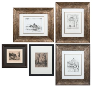 5PC. CARL NORDELL ETCHING LOT