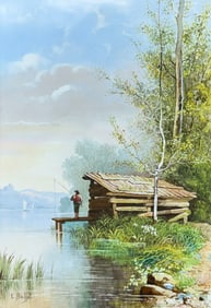 HUDSON RIVER SCHOOL STYLE PAINTING ON PORCELAIN