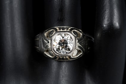 18K ART DECO 2CT DIAMOND RING