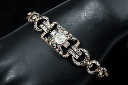 VINTAGE STERLING AND DIAMOND BRACELET