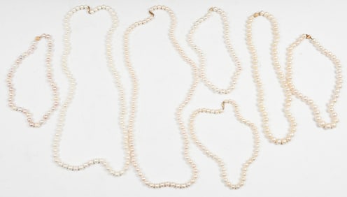 7-14K STRANDS OF CULTURED PEARLS