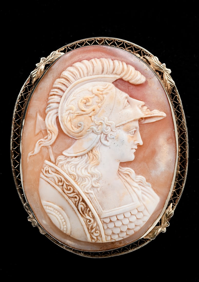 VICTORIAN 14K ATHENA CAMEO BROOCH/PENDANT (1 of 5)