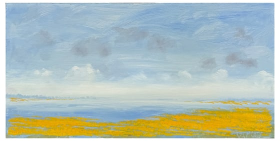 GREG BEHYMER YELLOW FLORIDA GRASSLAND PAINTING
