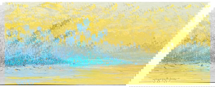 GREG BEHYMER FLORIDA PALMS PANORAMIC LANDSCAPE PAINTING