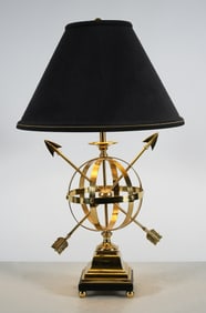 BRASS ARROWHEAD ARMILARY SPHERE TABLE LAMP