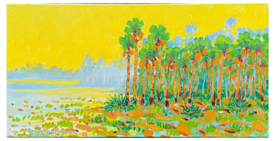 GREG BEHYMER FLORIDA PALMS AT SUNSET PAINTING