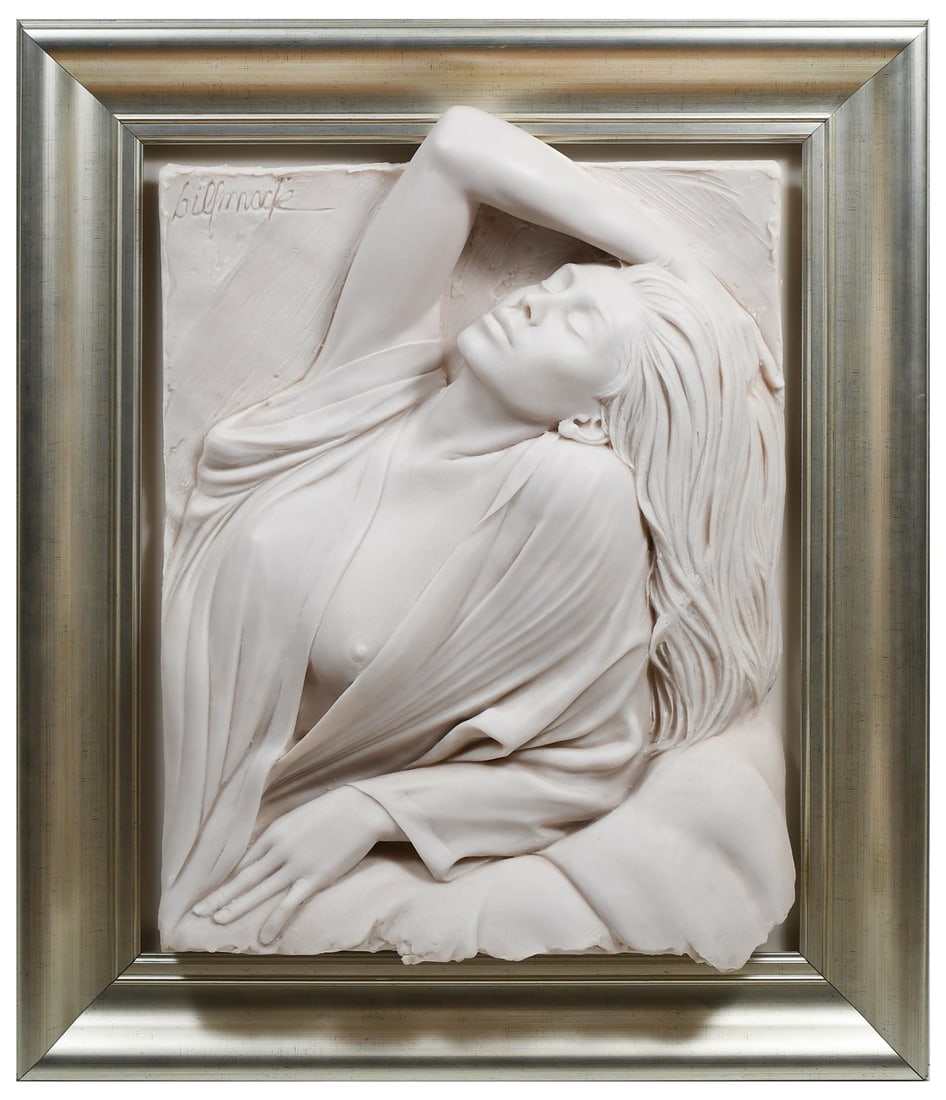 BILL MACK "RADIANT" LIMITED EDITION SAND RELIEF SC: MACK, Bill, (American, b. 1949): "Radiant", Bonded Natural Sand, 27.5" (h) x 22" (w) x 4" (d), signed upper left, marked "AP 1" upper right, original frame, 38" x 32". Sold with a 2017 Certificate of