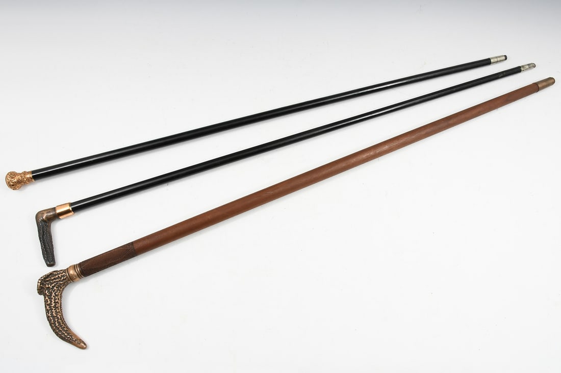 3 PC. ANTIQUE STERLING & GOLD FILLED CANES (1 of 8)