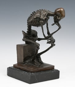 SKELETON "THINKER" BRONZE