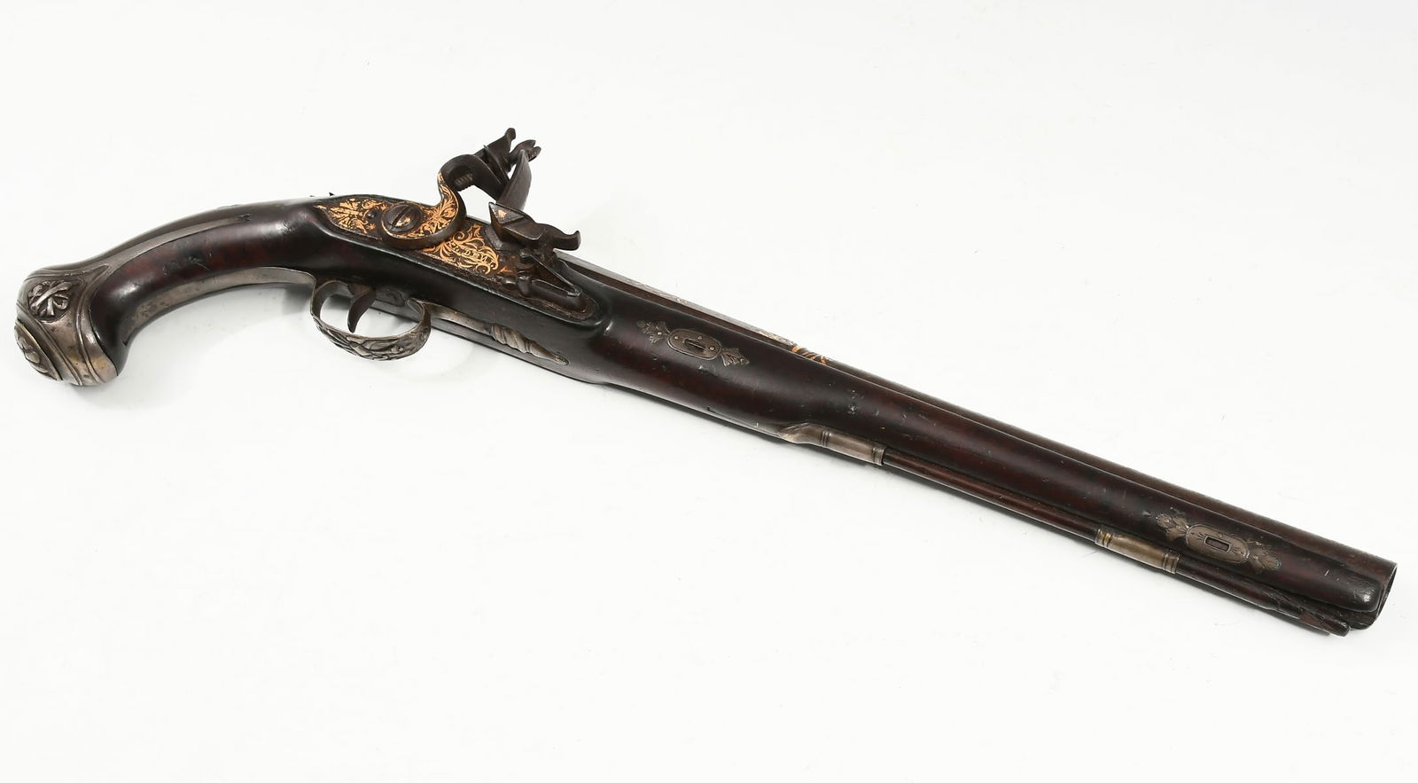 CIRCA 1800 FLINTLOCK PISTOL W/ GOLD DECORATION (1 of 6)