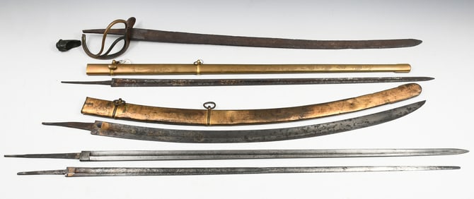 5 PC. 19TH-CENTURY SWORD BLADES