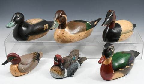6 PC. CARVED & PAINTED DUCK DECOYS