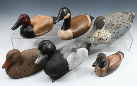6 PC. CARVED & PAINTED DUCK DECOYS