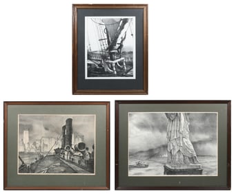 3PC. JOHN NOBLE LITHOGRAPH LOT