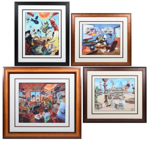 4PC. LIMITED EDITION LOONEY TUNES ANIMATION CEL LOT
