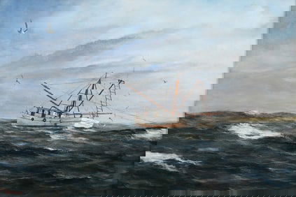 BRYAN VARNAM SHRIMP BOAT NORTH CAROLINA PAINTING